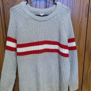 Oversized Grey and Red Sweater